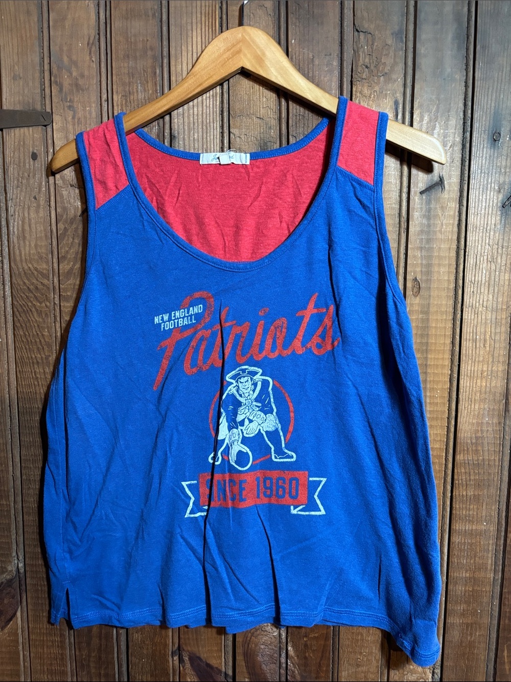 Junk Food New England Patriots Blue & Red Tank Top